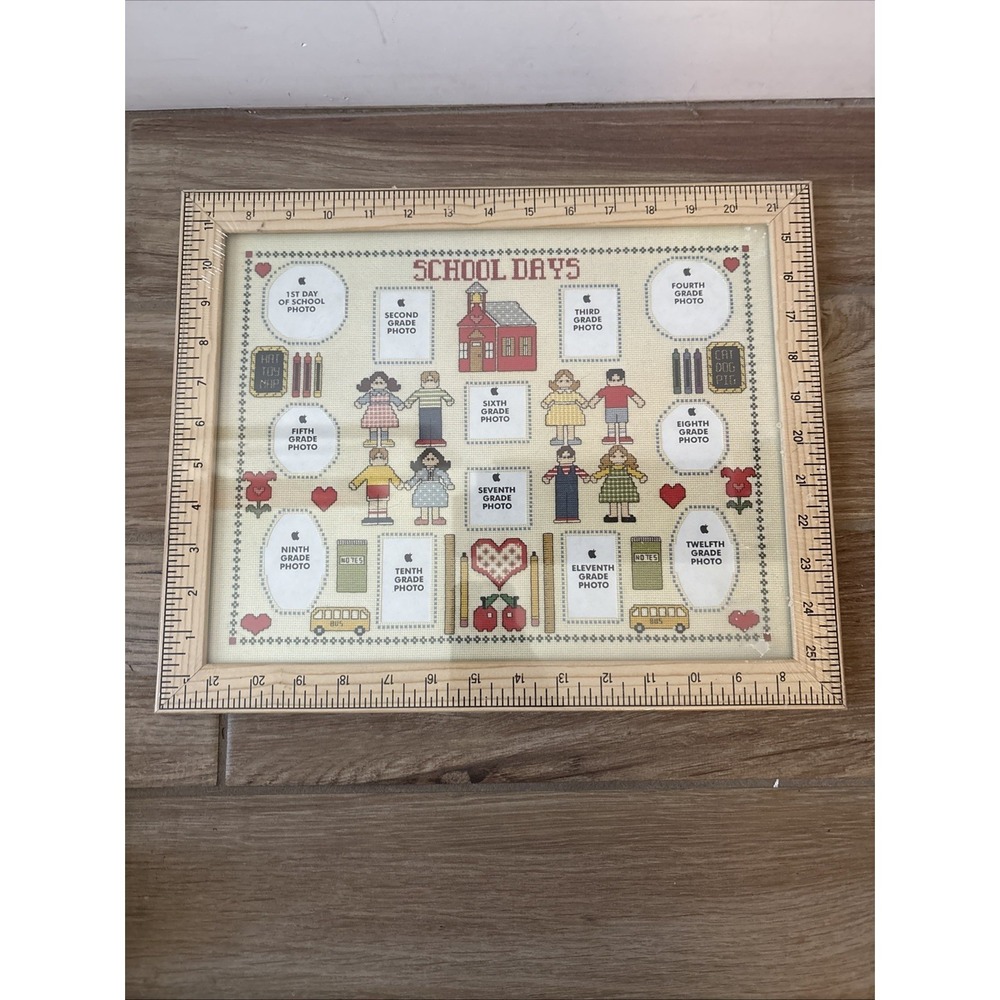 School Days Picture Yearly Collage 1st-12th Grade Ruler Frame Wall Display 15x12